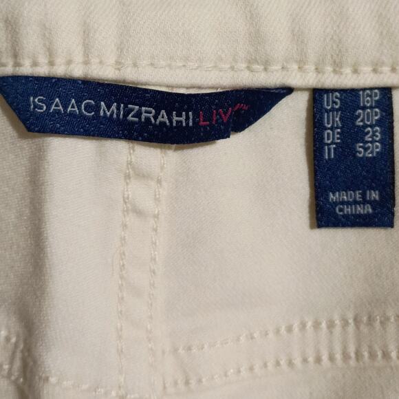 16P Pearled Straight-Leg Cream Jean Jegging Pants Isaac Mizrahi LIVE Easy Care - Picture 2 of 10